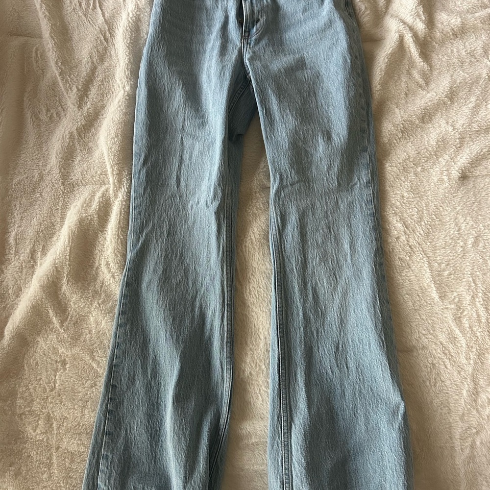 Abercrombie & Fitch Light Blue vintage flare high rise curve love jeans